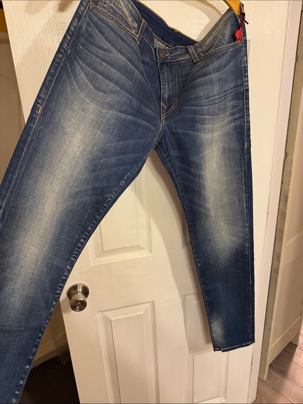 True Religion Men's Slim Straight Distressed Indigo Jeans